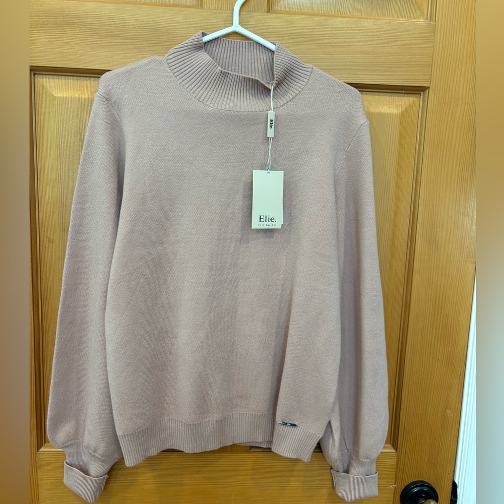 Elie Tahari Women’s Soft Pink Turtleneck Sweater